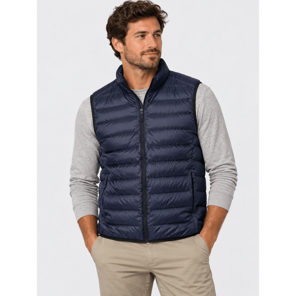 Uniqlo Ultra Light Down Navy Blue Puffer Down Vest Packable READ Mens Small